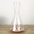 elegant wine glass decanter with gold plating bottom